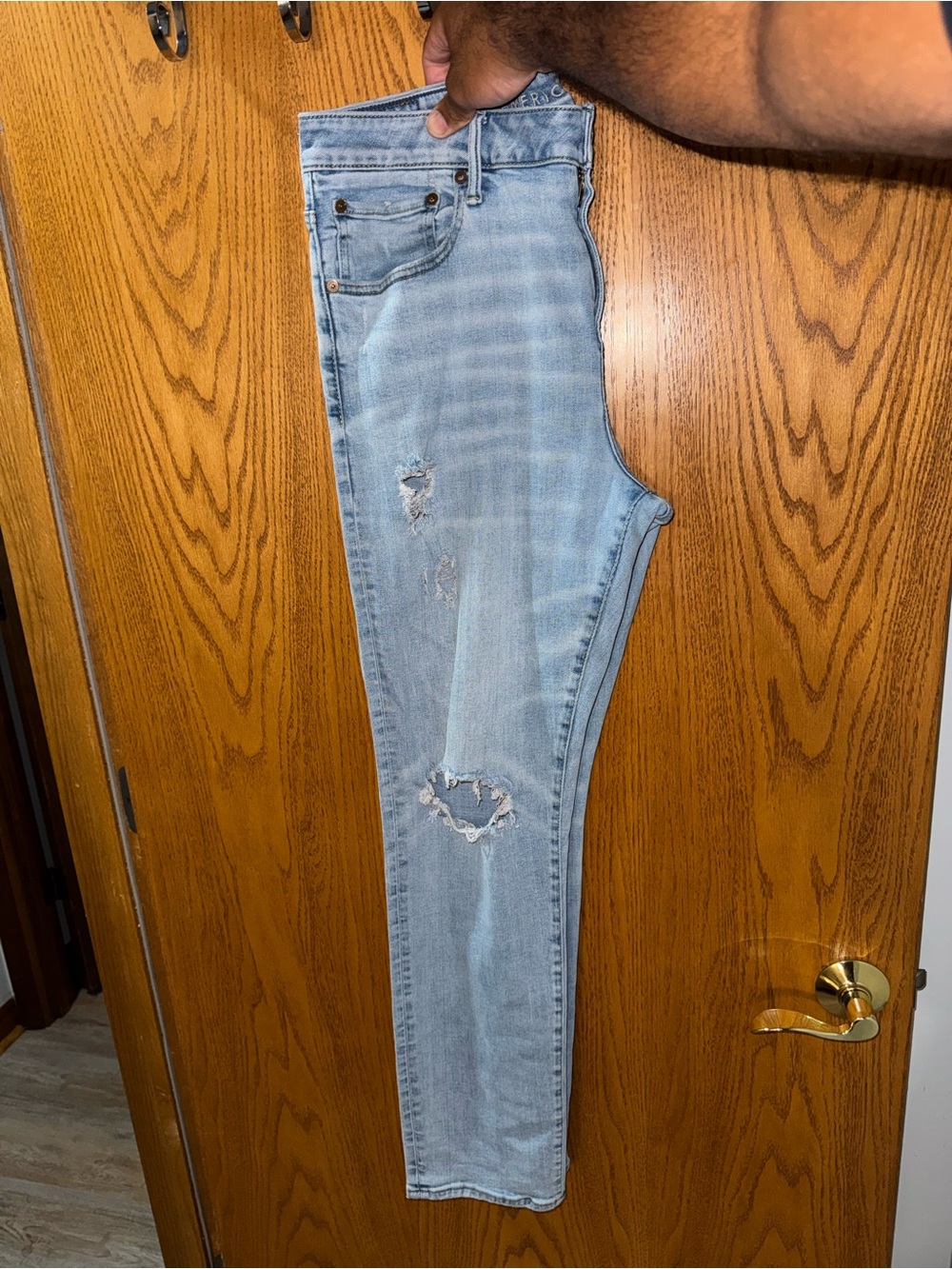 Light Blue Distressed Men’s Jeans